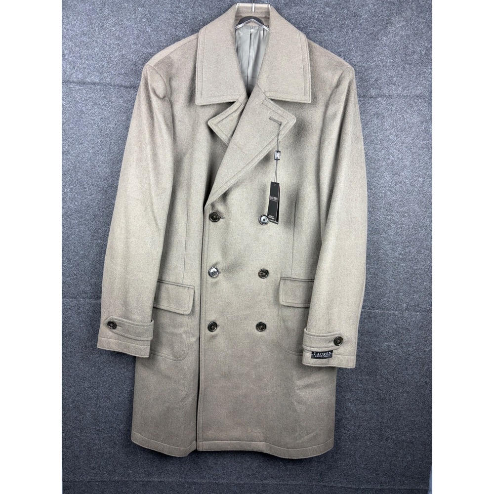 Lauren Ralph Lauren Mens Olive Green Wool Blend Overcoat 40R LUMBO2WT0160 NEW